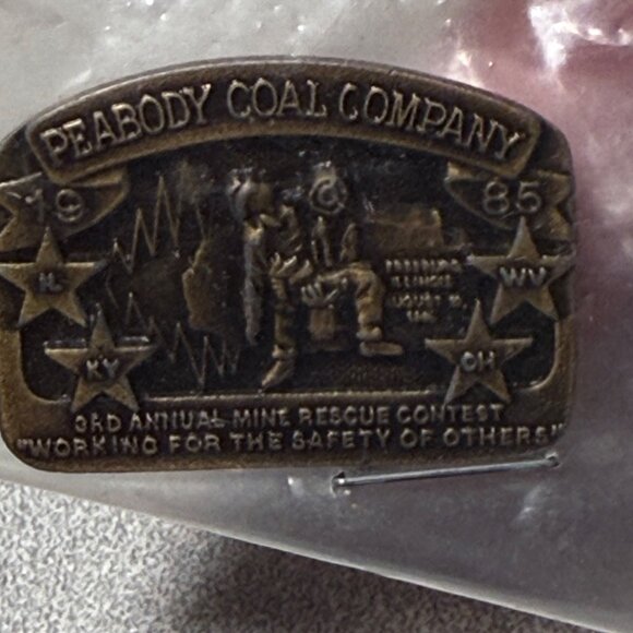 Vintage Peabody Coal Company Mine Rescue Contest Collectible Pins Set Of 3 - Picture 4 of 6